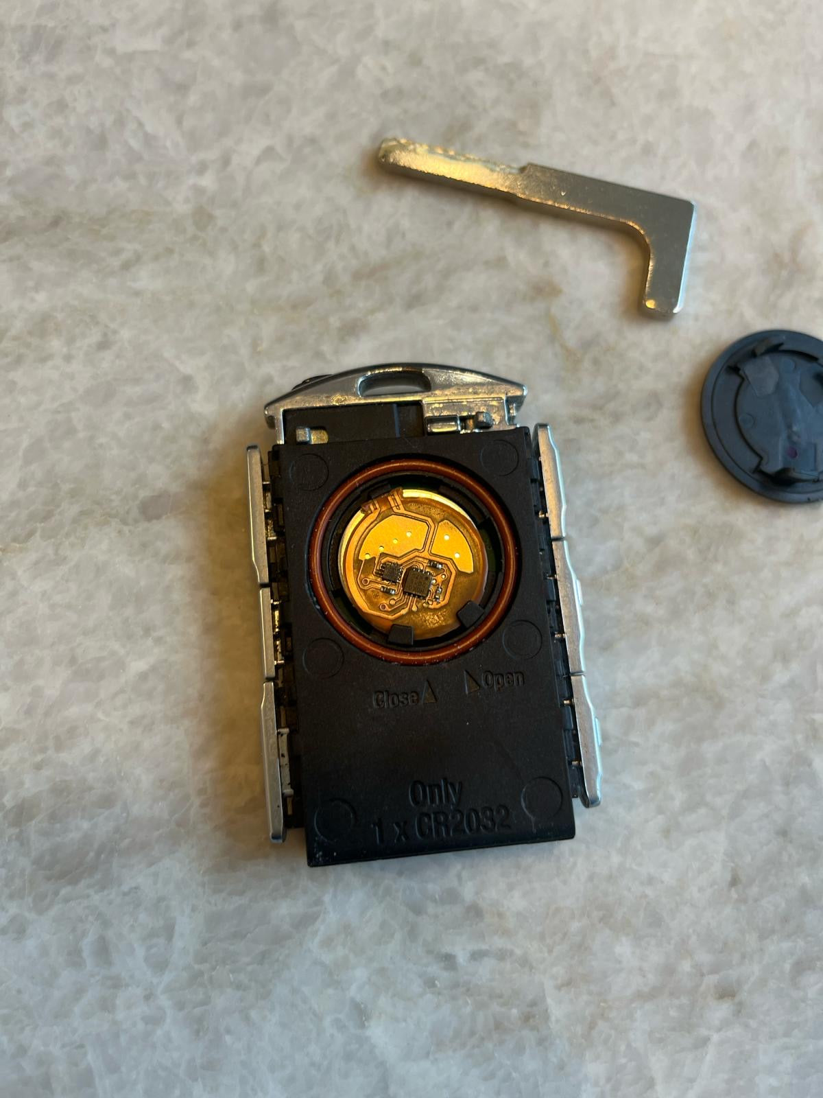 Volvo car key with KEYSHIELD anti-theft security sleeve installed to prevent car theft