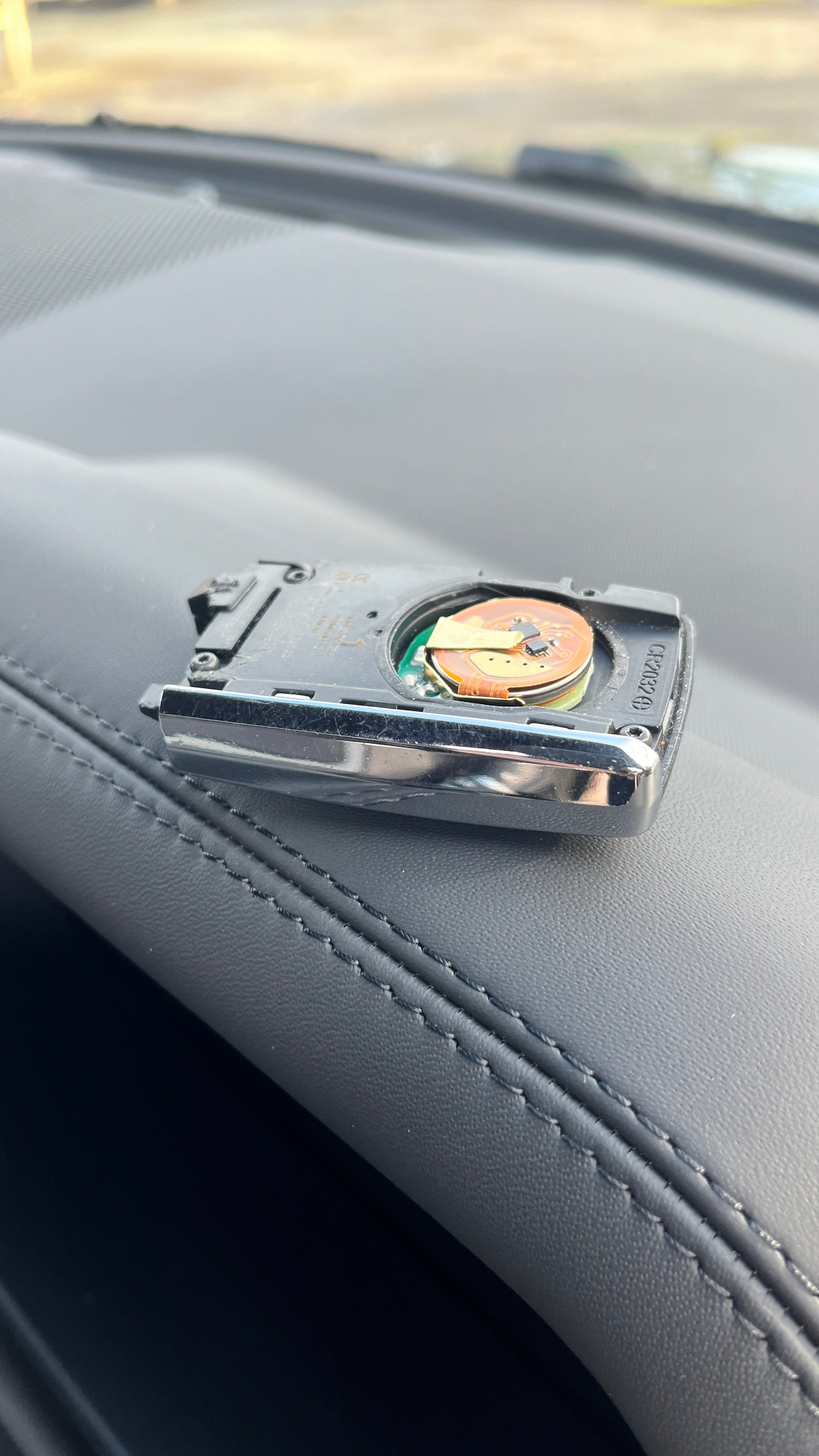 Land Rover Defender car key with KEYSHIELD anti-theft security sleeve installed to prevent stolen car